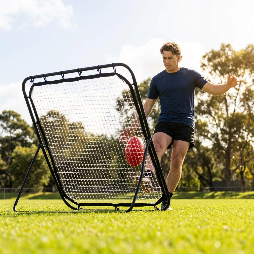 Aussie Rules football pop-up rebounder 8ft x 5ft - product detail