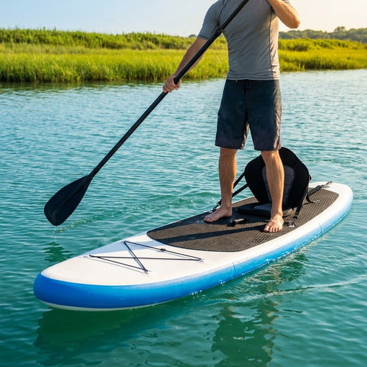 Inflatable paddle board with PVC and EVA deck for flat water and small waves - product detail