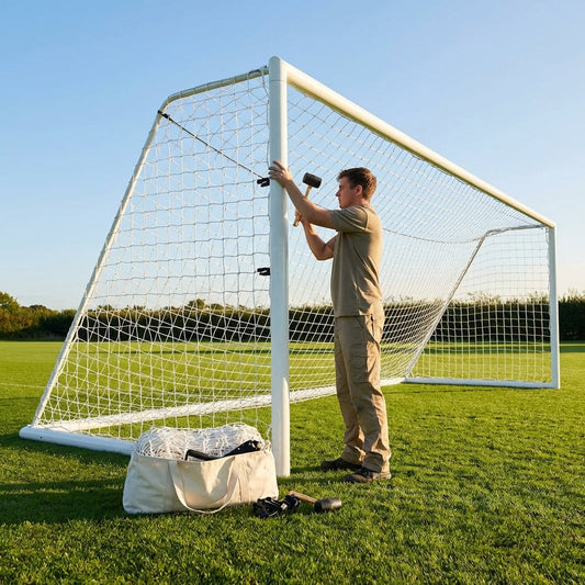 Football goal nets 24 x 8 ft, durable HDPE for clubs and schools - product detail