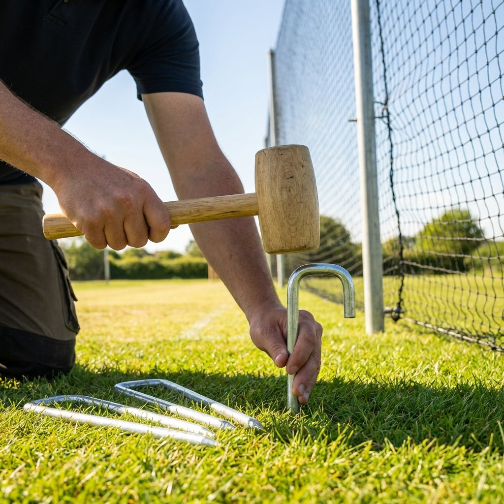 Galvanised steel cricket net anchor pegs - product detail