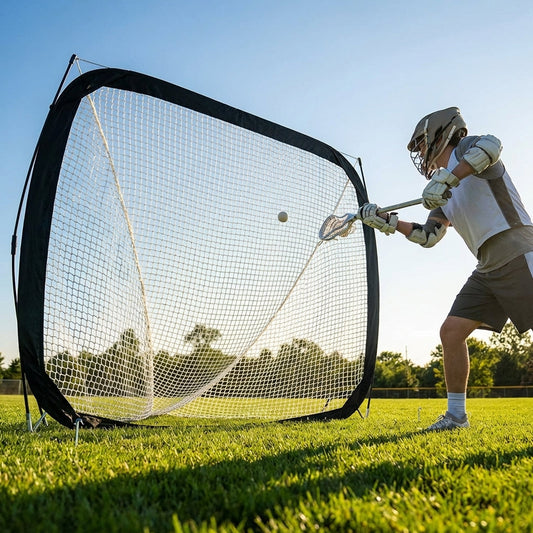 Lacrosse backstop net with durable polyester for training - product detail