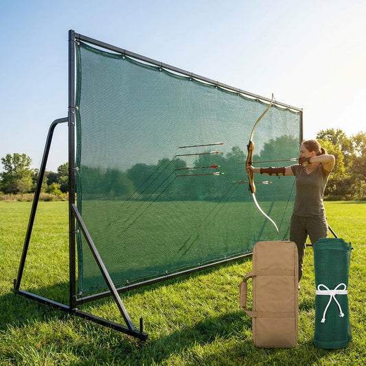 Archery netting stop system with steel frame and polyester mesh - product detail