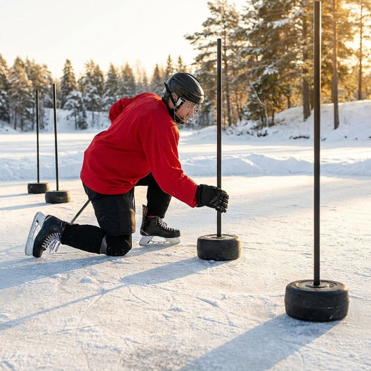 Ice hockey agility pole base made of heavy-duty rubber - product detail