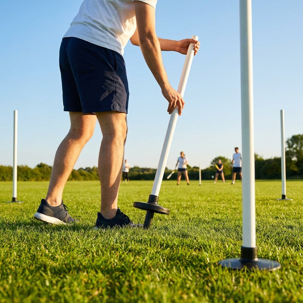 Set of rounders base poles with sturdy rubber bases - product detail