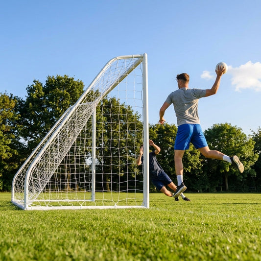 Handball goal with 3m x 2m steel frame for match play - product detail