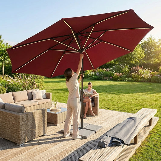 Cantilever garden parasol with 3m UV30+ canopy and steel frame - product detail