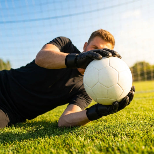 Black goalkeeper gloves with latex palms for football use - product detail