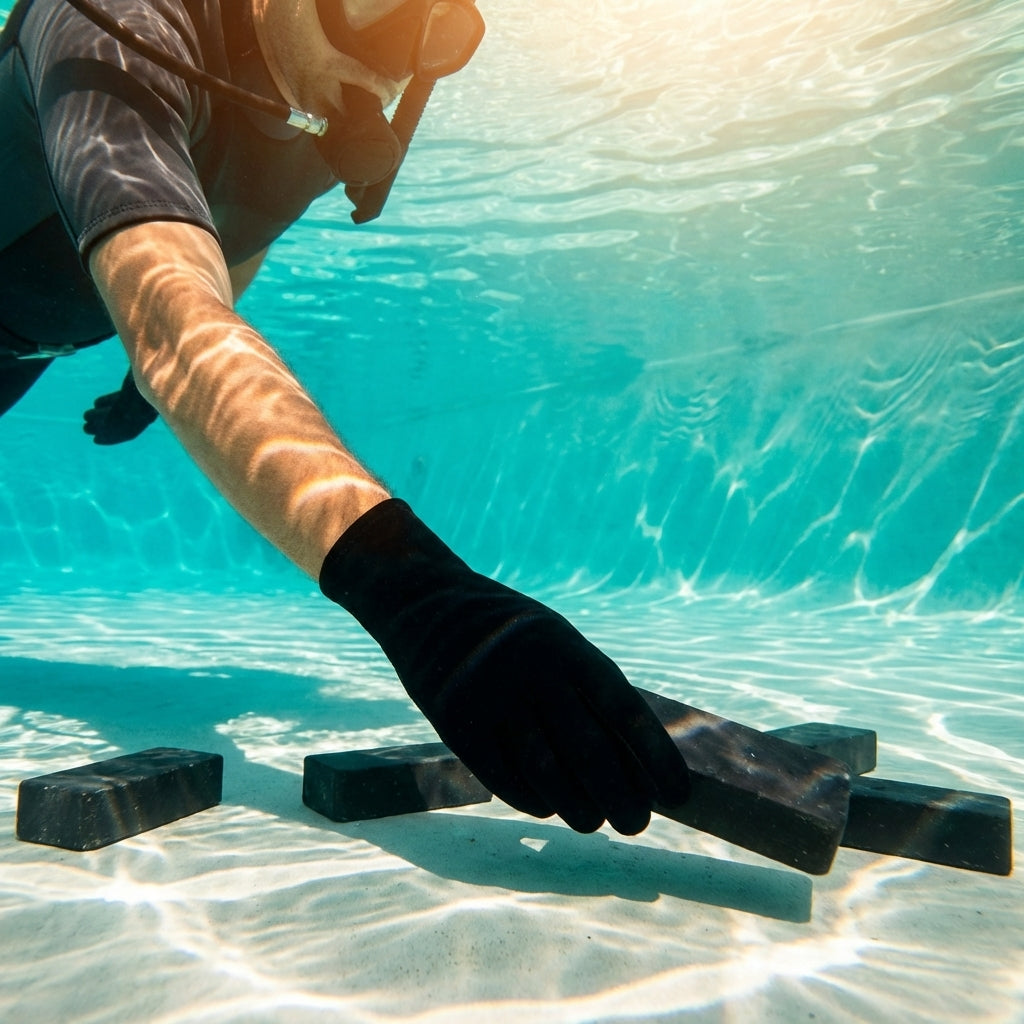 Blue rubber swim diving brick for pool training - product detail