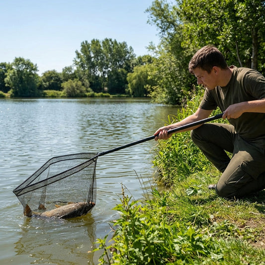 42-inch carp fishing landing net with carbon handle - product detail