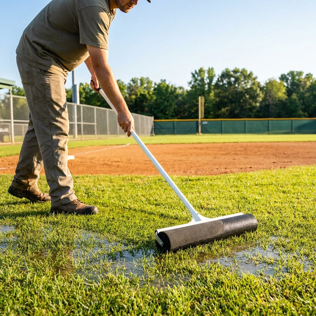 Baseball field squeegee with black PU foam roller - product detail