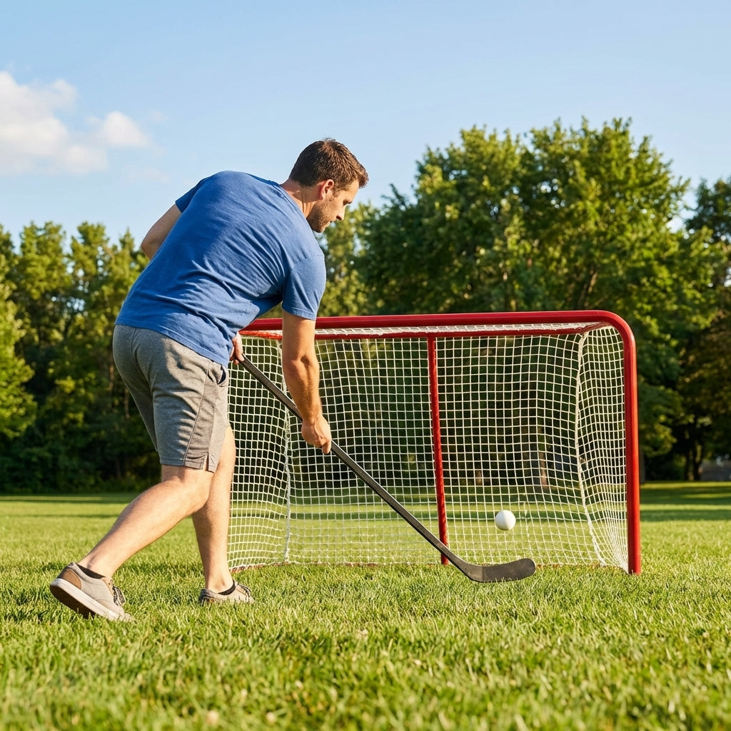 Street Hockey Goal with Galvanised Steel Frame and Red Powder Coat - product detail