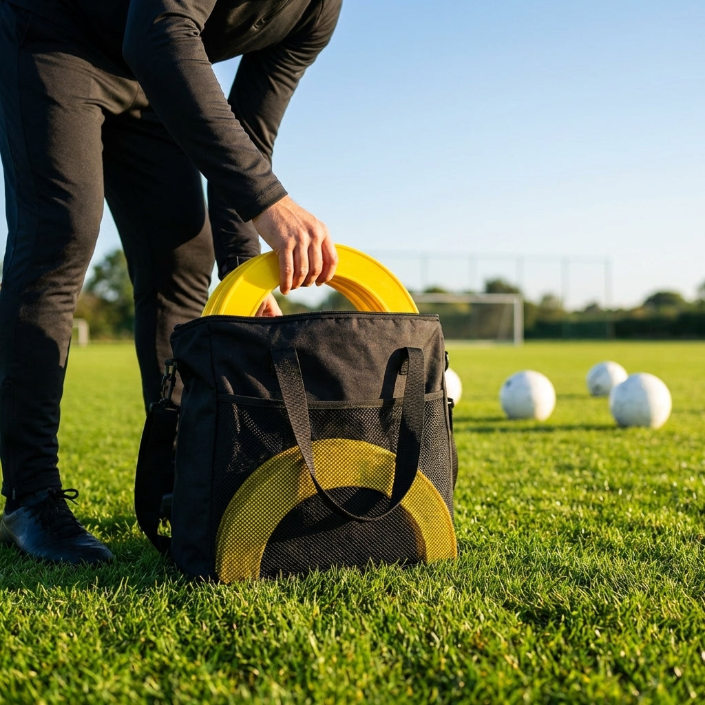 Black passing arcs bag made from durable polyester for sports equipment storage - product detail