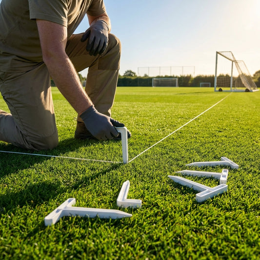 Football Pitch Line Marking Pins – Durable White Plastic - product detail