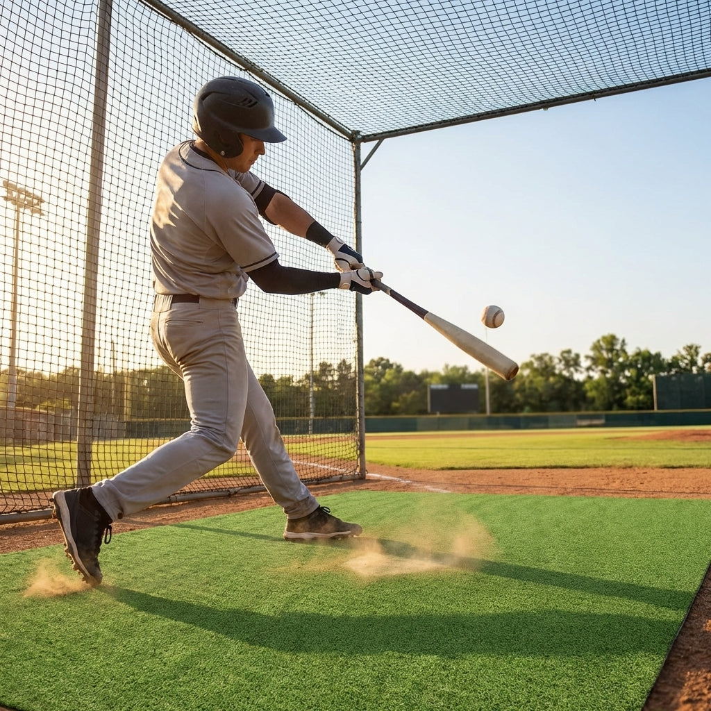 Baseball cage matting made from durable PVC for sports use - product detail