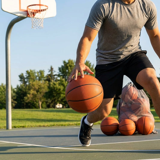 Indoor basketball made of composite leather, orange colour - product detail