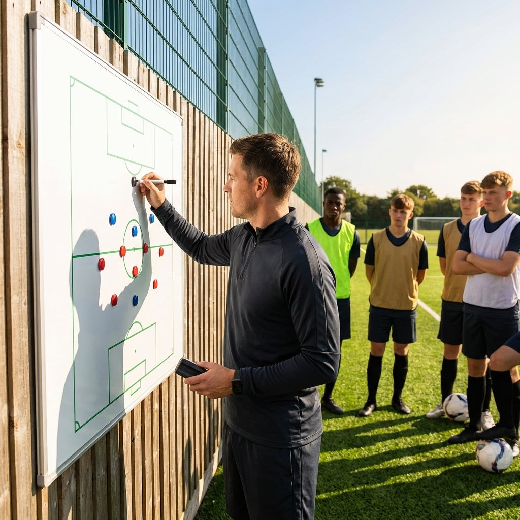 Football coaching board with tactics layout and accessories - product detail