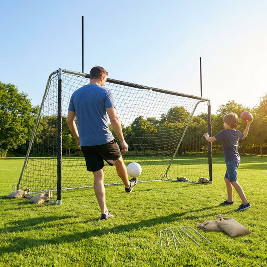 Aluminium football goal 8x5ft for junior sports - product detail
