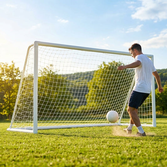 Football goal post for outdoor match play, 8ft x 6ft size - product detail