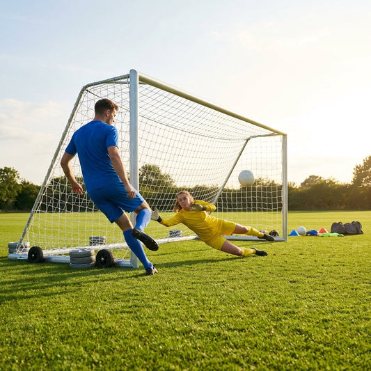 16ft x 7ft aluminium football goal for youth teams - product detail