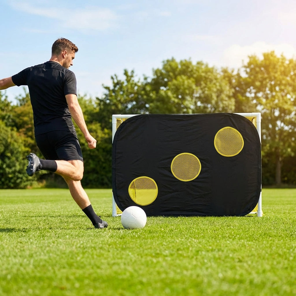 Football target sheets for square pop-up goals, multiple sizes