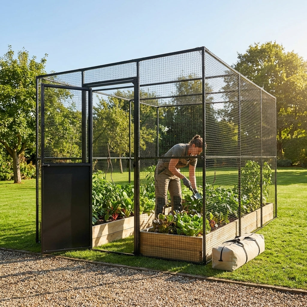 Walk-In Fruit and Vegetable Cage with Steel Frame for Garden Use