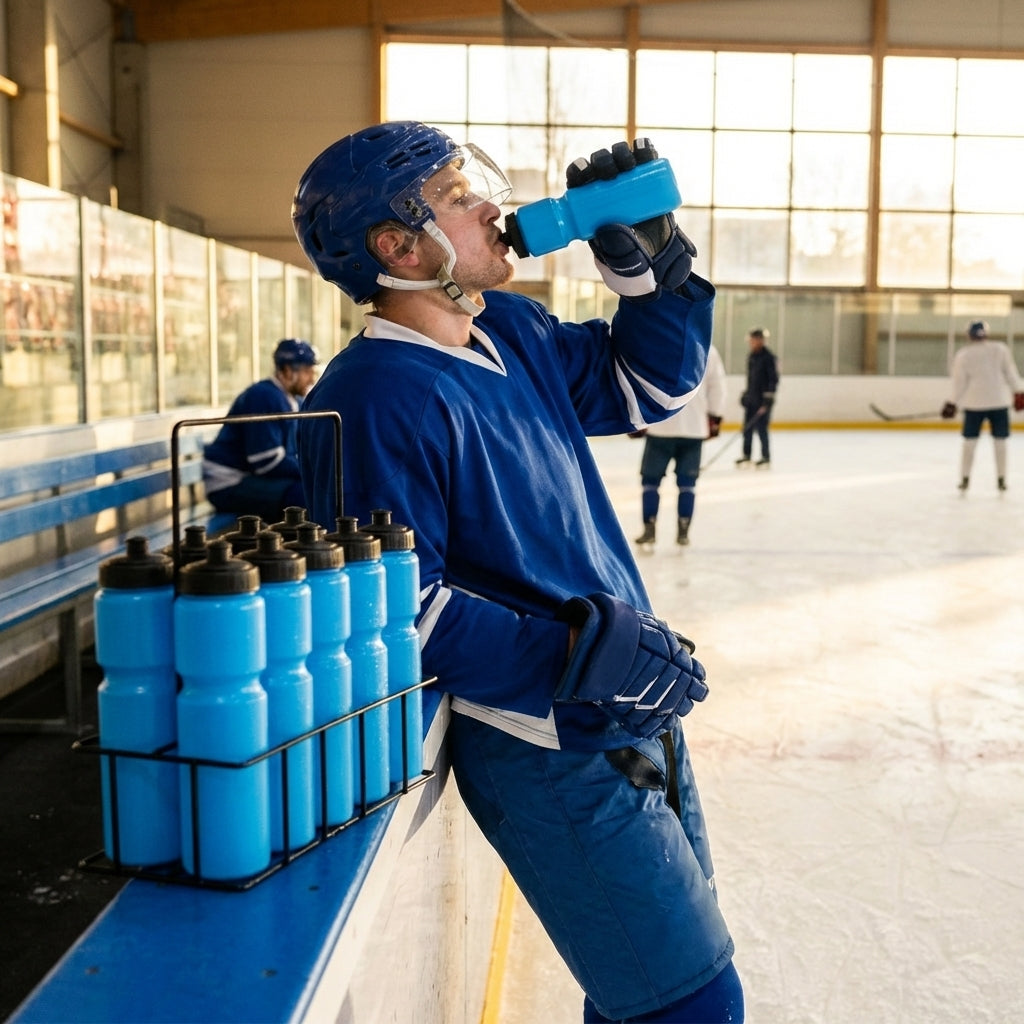 Ice hockey water bottle, 750ml BPA-free plastic