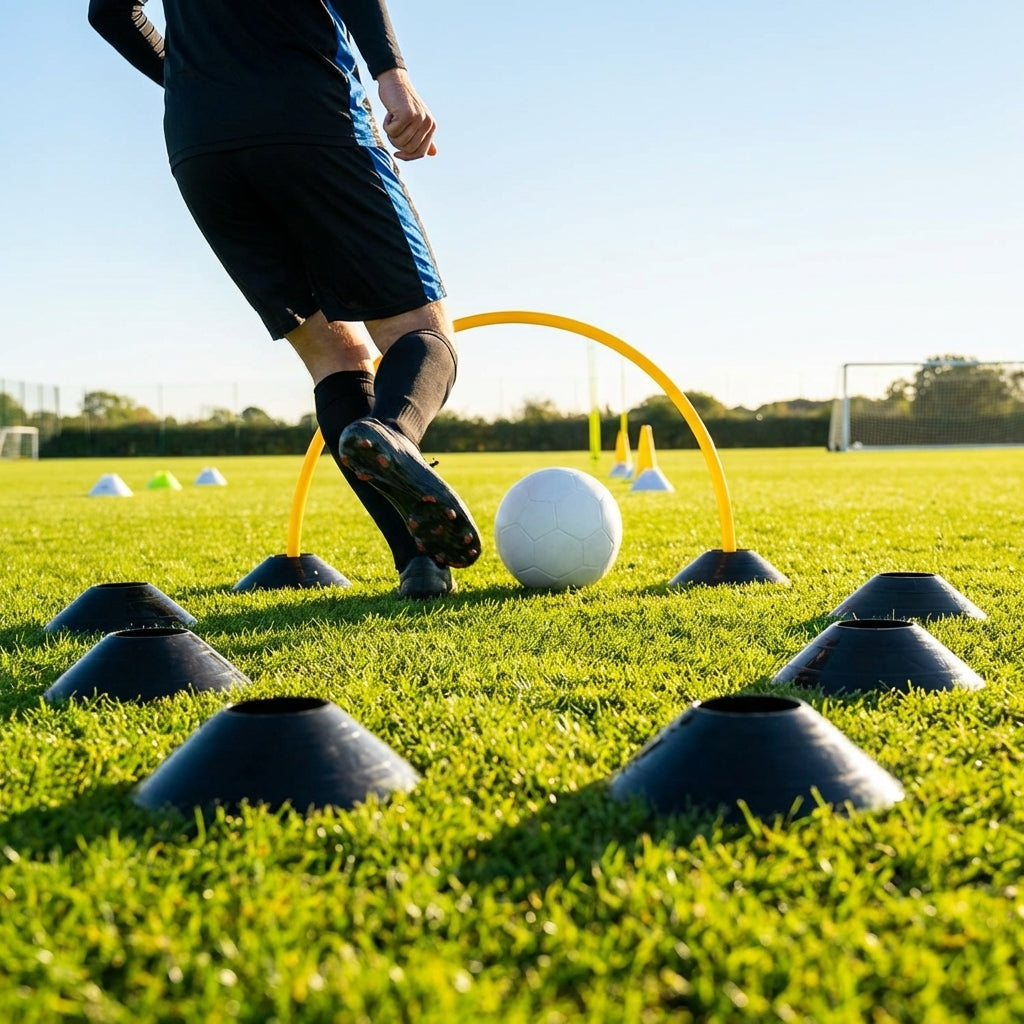 Black rubber arc bases for indoor and outdoor training