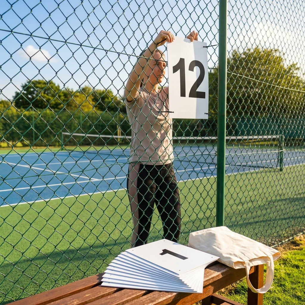 A4 PVC number plates for sports pitches and courts