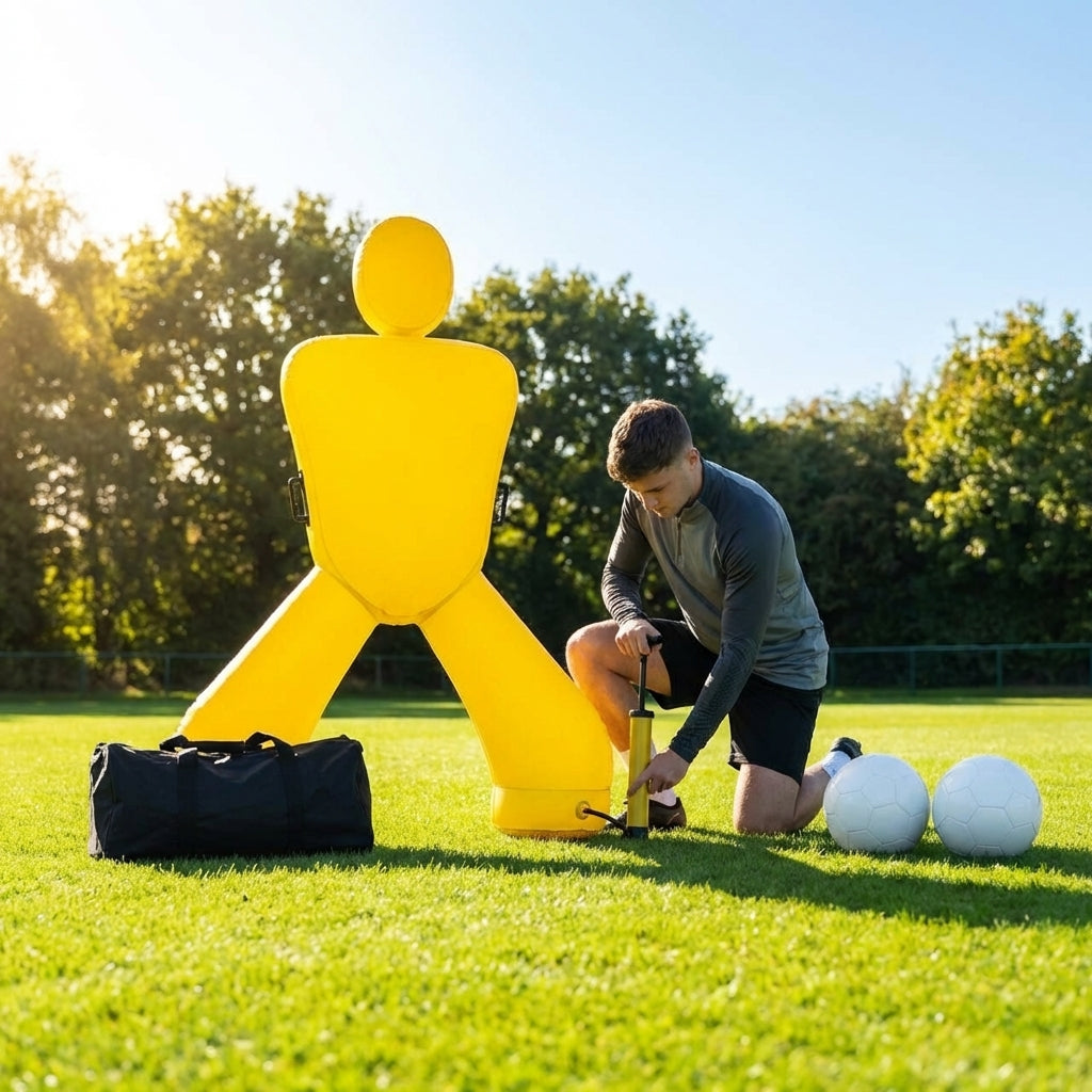 Inflatable goalkeeper mannequin for football training