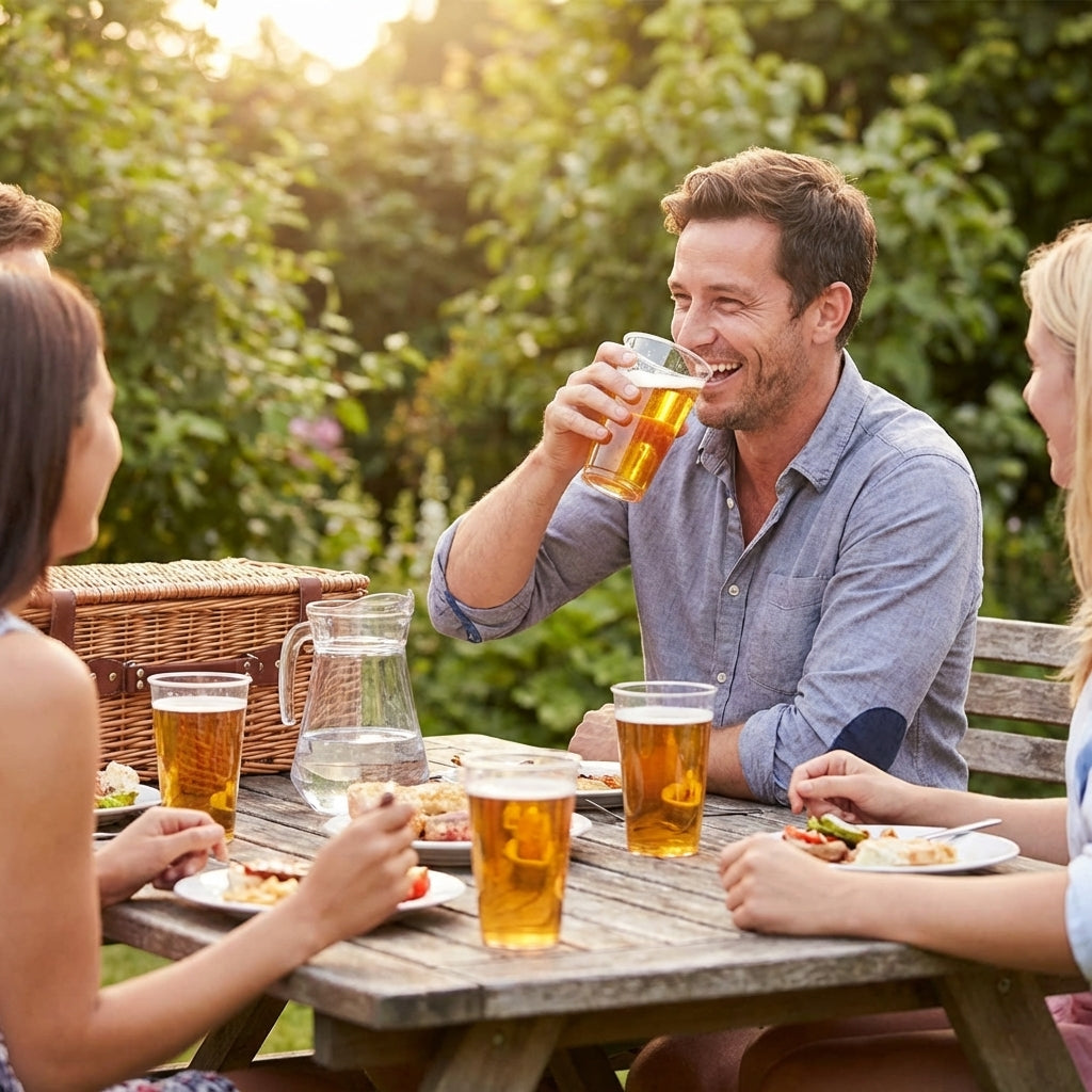 Unbreakable plastic glasses pack of 4, perfect for garden and hot tub use
