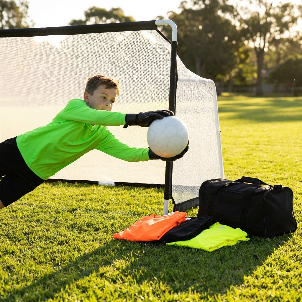 Kids Goalkeeper Shirt in Fluorescent Colours for Football