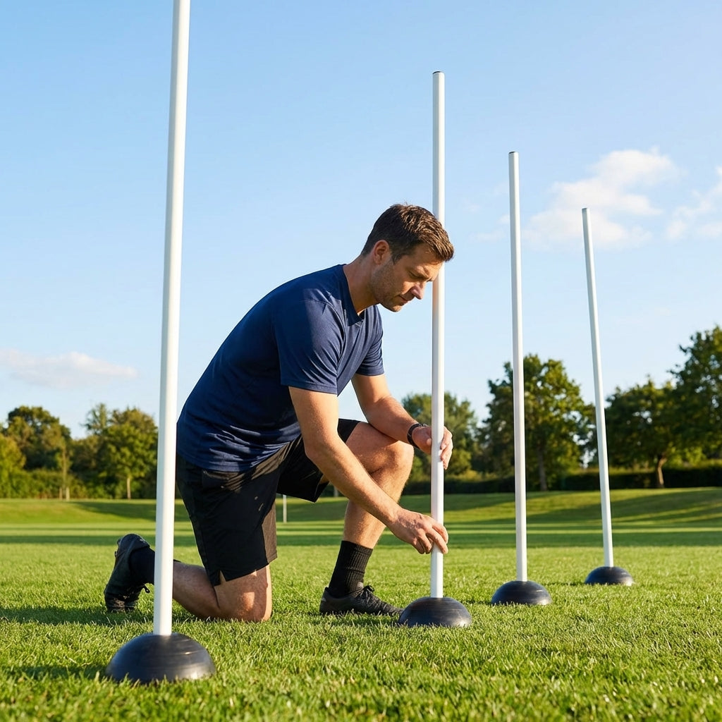 4.5ft white boundary poles for sports training
