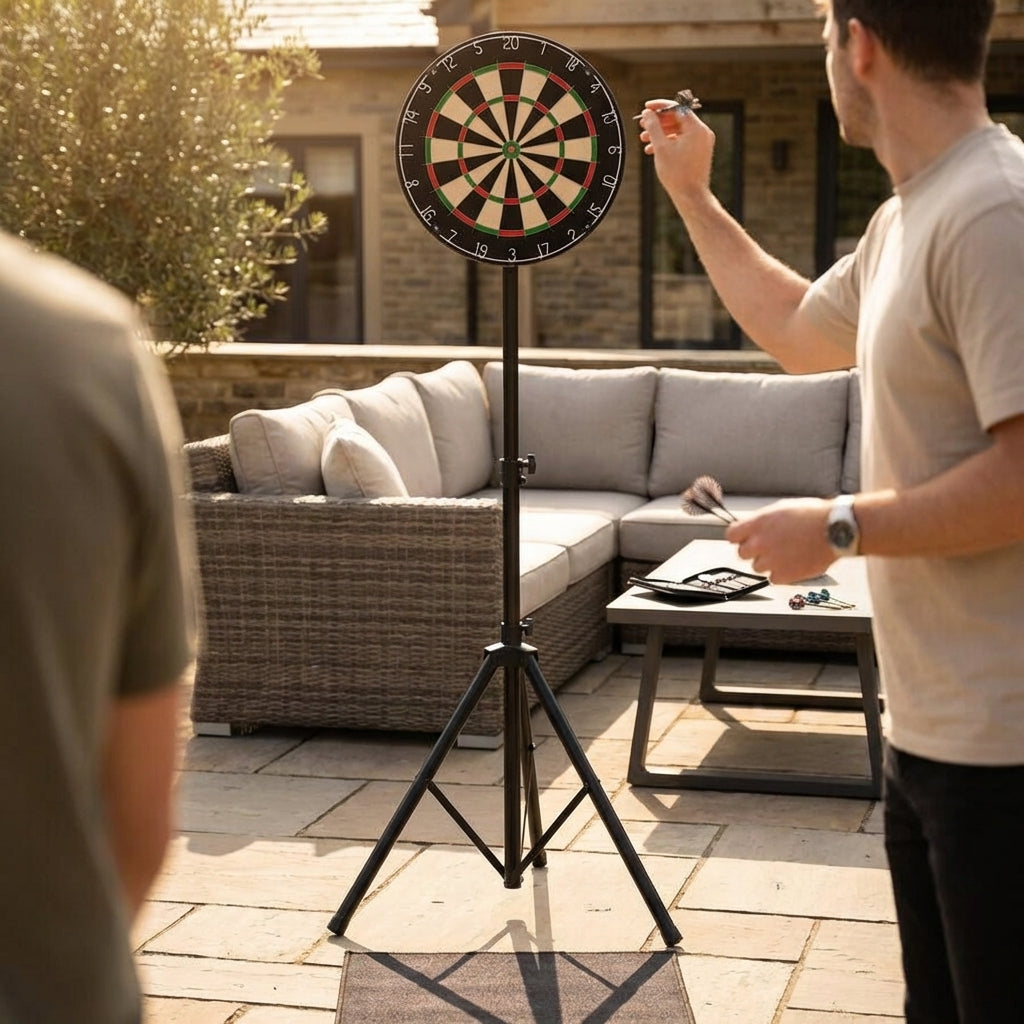 Portable Dartboard Stand with Adjustable Height for Indoor Use