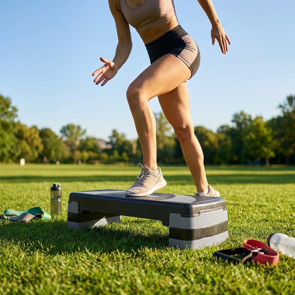 Adjustable fitness step with polypropylene construction for gym and home workouts