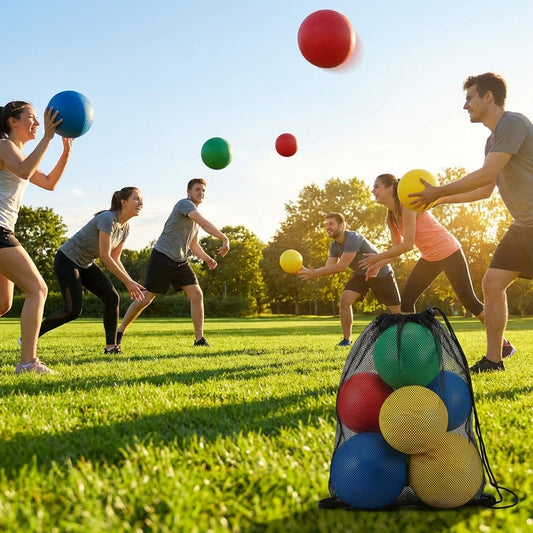 Colourful Rubber Dodgeballs for School and Garden Play