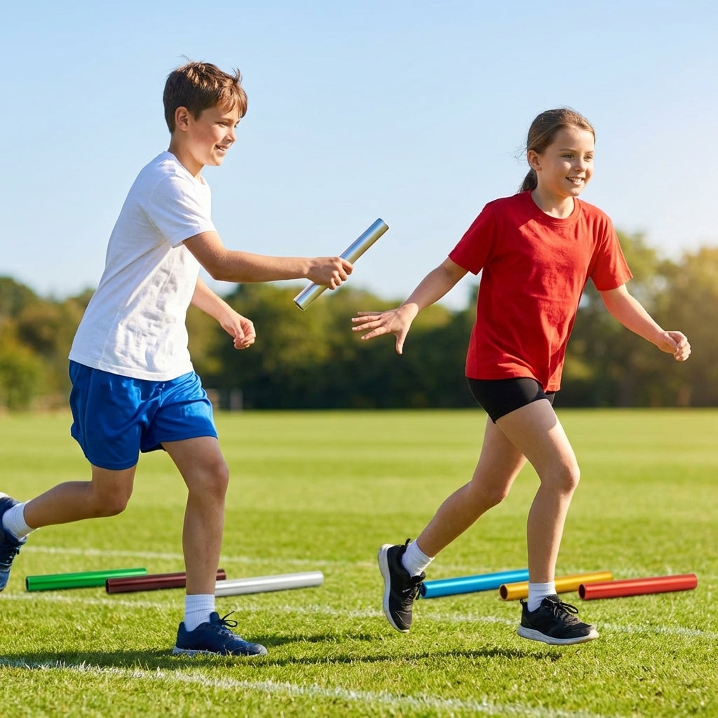 Aluminium relay batons in assorted colours for athletics