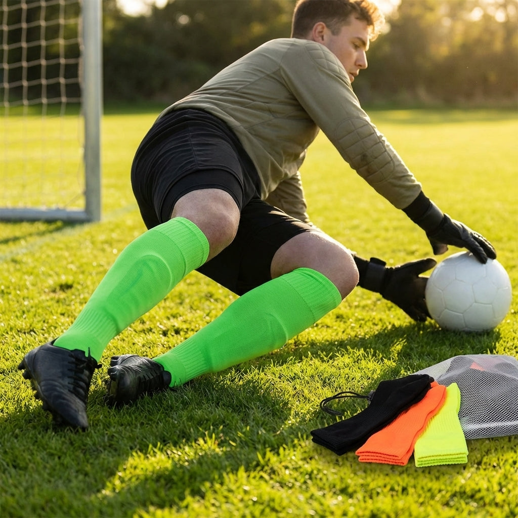 Knee-high football socks for goalkeepers