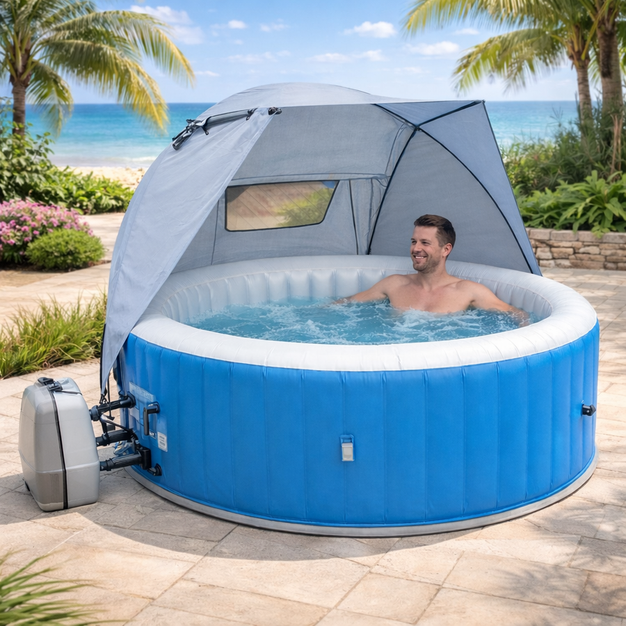 Hot Tub Canopy – Cool Grey – Waterproof Polyester – Outdoor Spa Shelter