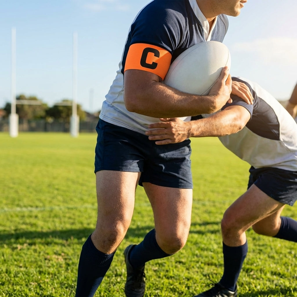 Rugby captains armband in various colours made from nylon elastic