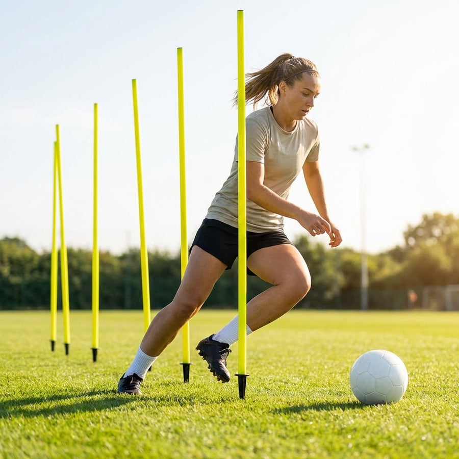 Slalom Training Poles – 3ft/6ft – Shatterproof PVC – Athletic Training