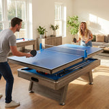 7ft multi games table in grey, featuring pool, air hockey, and table tennis surfaces - product detail