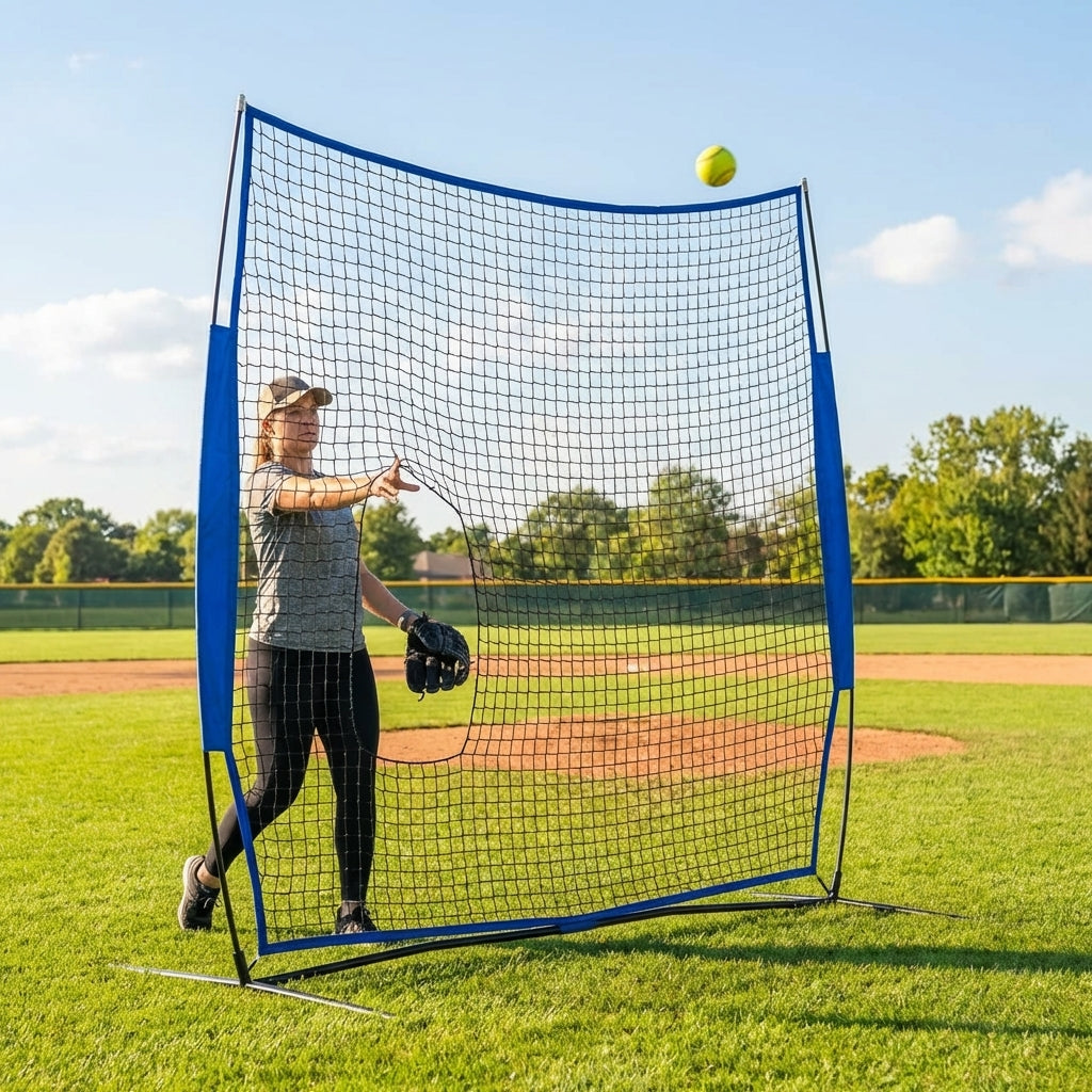 Portable Softball Pitching Screen with Durable Net - product detail