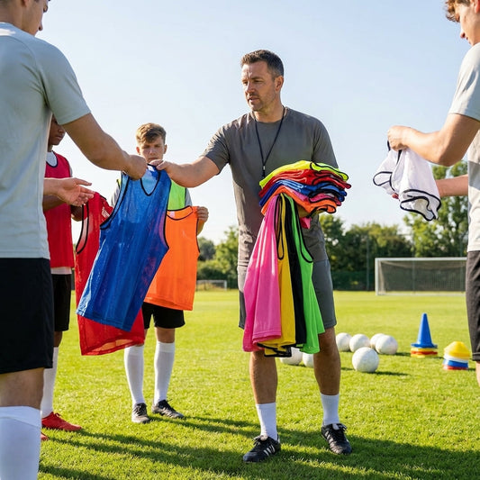 Football training bibs in quick-dry mesh