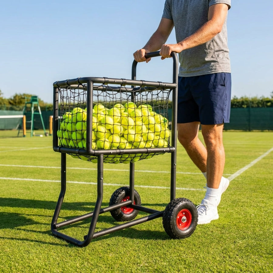 Tennis Ball Carry Cart — Steel Frame — 300 Ball Capacity — Tennis Courts