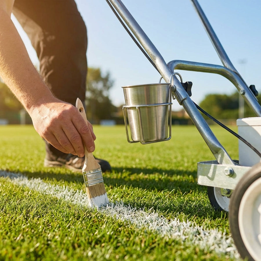 Steel Paintbrush Holder – Compact Stainless Steel – Sports Field Access