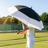 150cm black tennis umbrella with fibreglass frame and EVA handle
