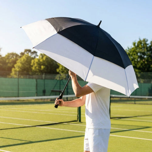 Tennis Umbrella – 150cm Black – Fibreglass Frame – Court Use