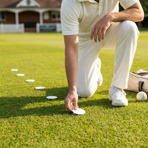 Run-Up Marker Discs – 6cm/White – Durable Plastic – Cricket Grounds
