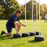 Heavy-duty rubber pole base pack for sports training - product detail