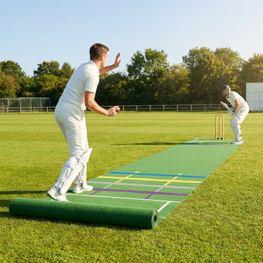 Cricket Matting – Green with Zones – LDPE Thermoplastic – Indoor/Outdoor